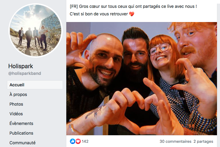 Sharing a moment with fans after the Facebook Live
