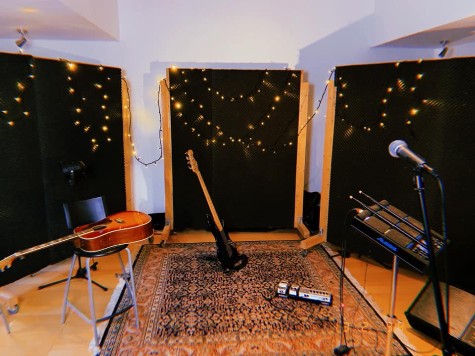 The band HOLISPARK prepares for their Facebook Live